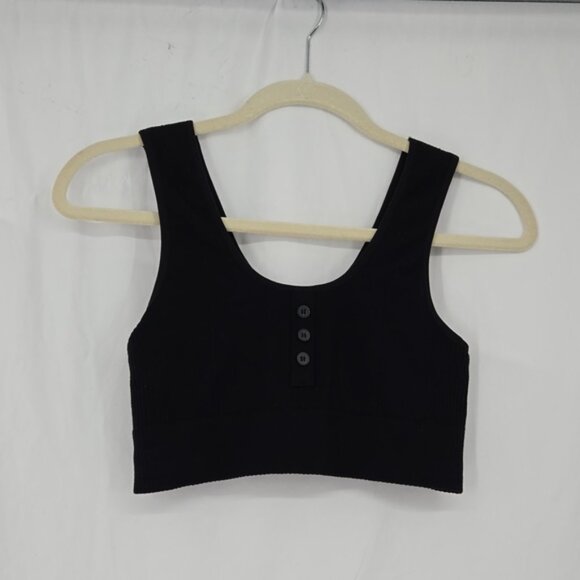 Gymshark Dames Power Down Croplette Black Power Down Sports Bra Size M - Picture 2 of 8